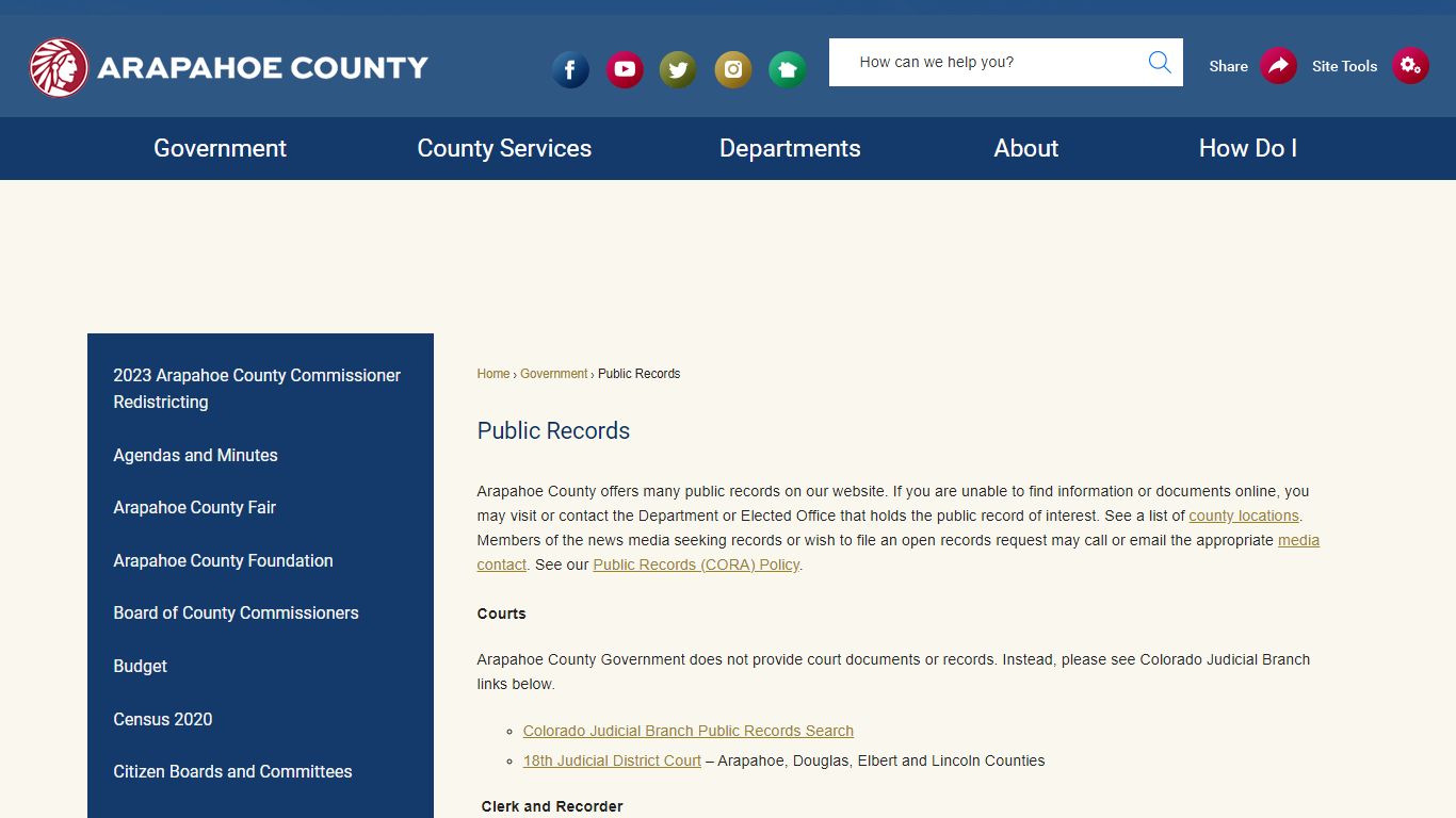 Public Records | Arapahoe County, CO - Official Website